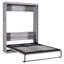 Lit double gris avec rangement pour armoire et solution compacte, structure stable pour l'utilisateur