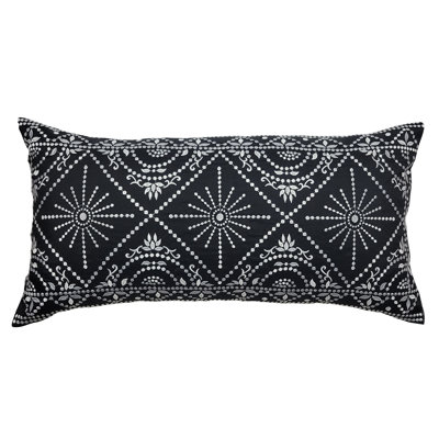 Embroidered Outdoor Reversible Throw Pillow