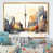 Toile avec cadre flottant or