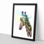 Giraffe Facing the Rainbow - Picture Frame Painting Print-56924960-56924965