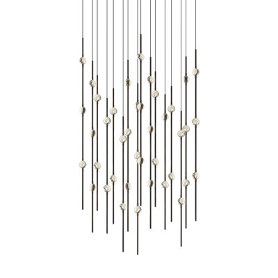 Constellation - Luminaire suspendu carré 24 po DEL Aries - 3000 K - Câble 120 po