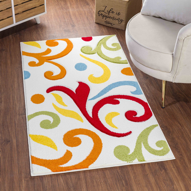 Floral Area Rug, Rectangle 120 x 170cm