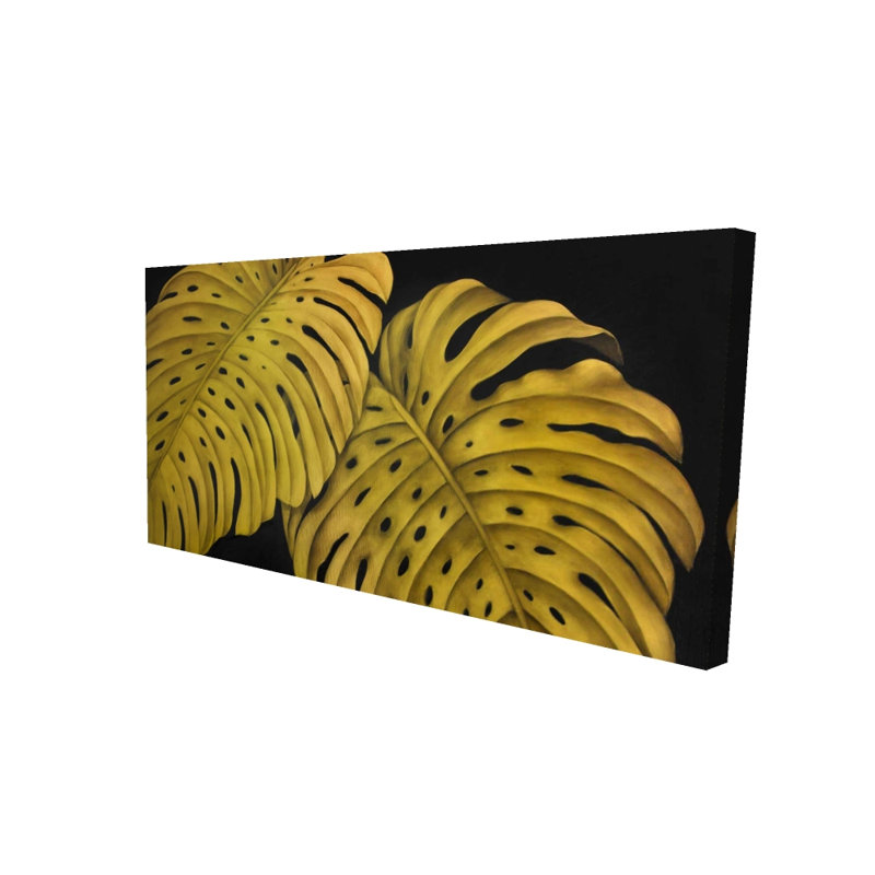 Toile exotique jaune pour décoration intérieure, 24" H x 48" W