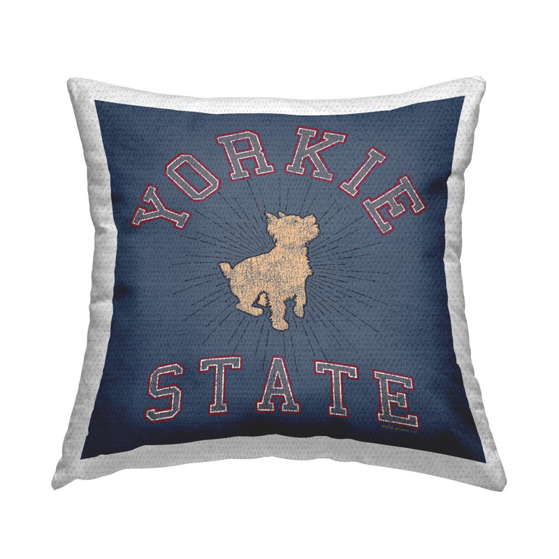 Coussin extérieur Varsity Yorkie State par Spirit Animals / Life Is High