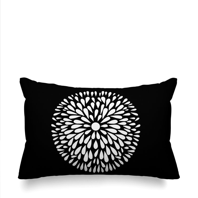 Coussin Pheobe, Noir, 14 po x 20 po, Rectangle