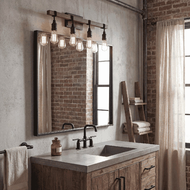 Eleesia 3-Light Dimmable Bronze/Brown Vanity Light, 10.25" H x 20" W x 20" D, 3 Lights