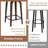 Set of 2 Swivel Bar Stools 26 Inch - Counter Height Bar Stools with Back, Faux Leather Upholstered Kitchen Stools with Walnut Wood Legs, Brown-1401791765