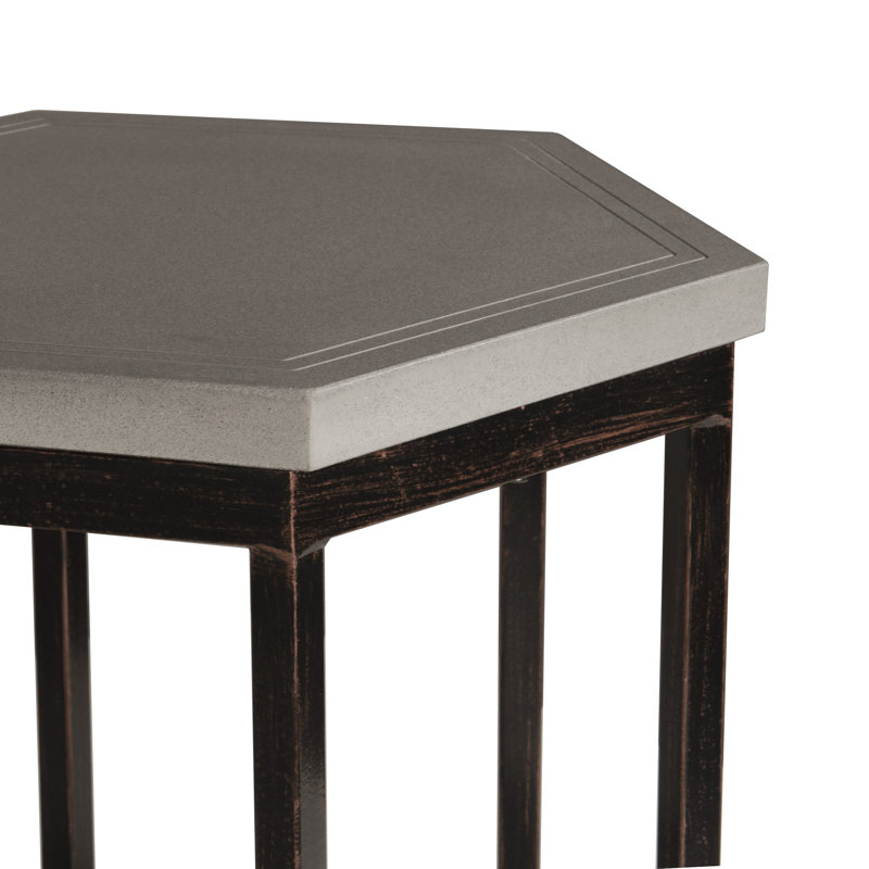 Paxton Metal Outdoor Side Table , 20'' in. W 17.5'' in. D, Black