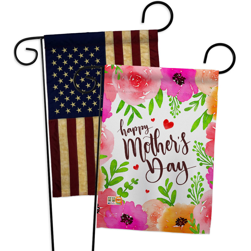 Drapeau de jardin en polyester 2 côtés 18 x 13 po