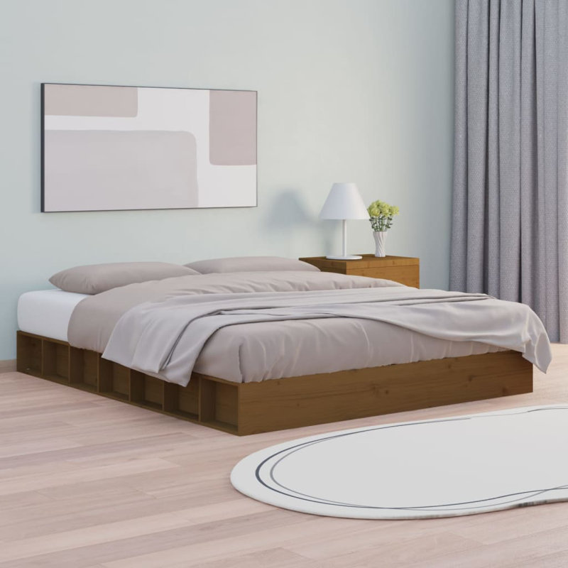 Bed Frame Solid Wood, 198 x 202.5cm, White