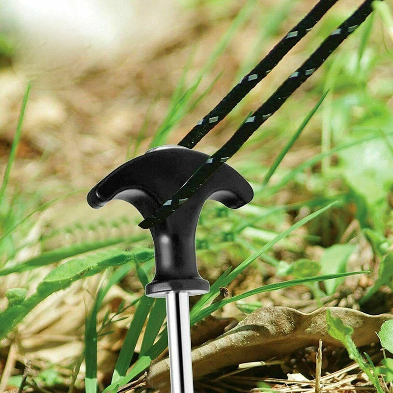 Barzan Tent Heavy Duty 10 Pack Spiral Thread Tent Pegs Screw Hooks Ground Stake Storm-Proof