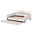 A Full-Size Upholstered Daybed  Integrated Twin-Size Trundle