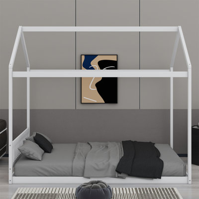 Lit en bois avec tête de lit
