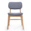Ensemble de 2 chaises de salle à manger rembourrées Mid-Century avec structure en bois d'hévéa-524266247-524266248