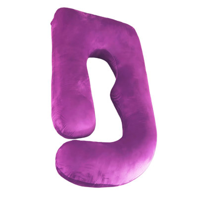 J-Shaped Pregnancy Pillow - Full Body Maternity Support Pillow for Back, Hip and Belly Pain Relief, Purple