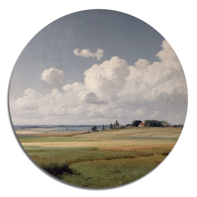 Jour d'été dans la campagne anglaise - Art mural rond en métal, L 23 po x H 23 po