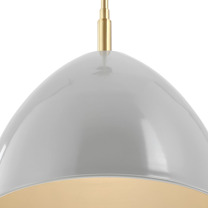 Asay 1 - Light Brushed Gold Dome Pendant, Gray