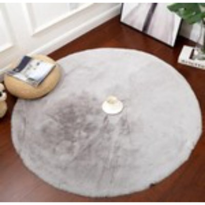 Premium 5 ft x 5 ft Round Carpet, Grey, 100% Polyester | Antibacterial, Machine Washable at 86°F | 1.3 lbs/sq ft, 0.9 inches Thick | Soft, Durable, Perfect for Living Room, Bedroom, and Play Areas