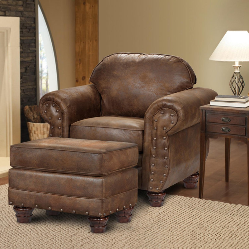Jaeson Upholstered Accent Chair with Ottoman