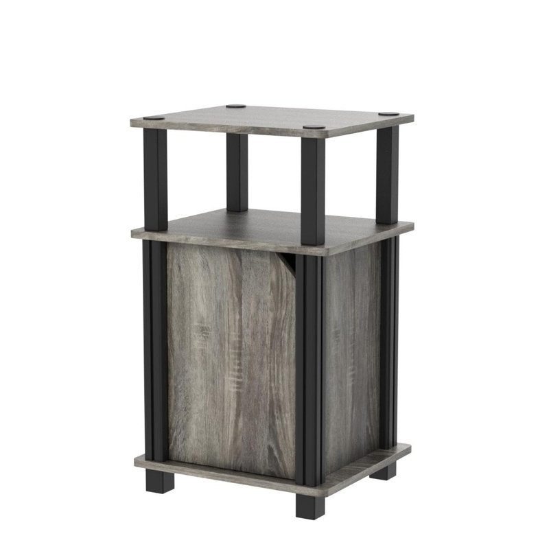 3-Tier End Side Table/Nightstand with Door(2-Pack)