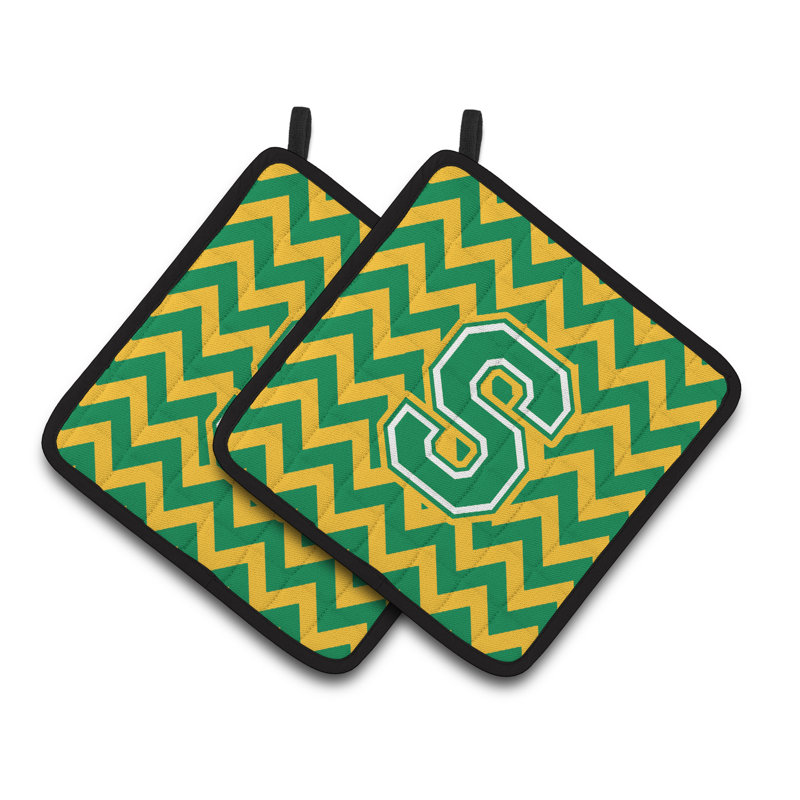 Poignée à chevrons, S, Vert/doré