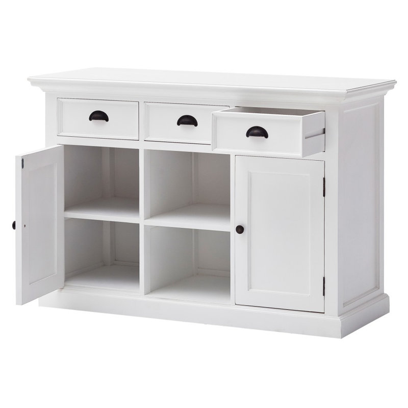Grande armoire décorative blanche Quiogue, Blanc