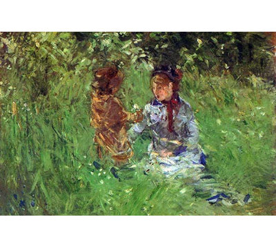 " Woman And Child In Garden In Bougival "