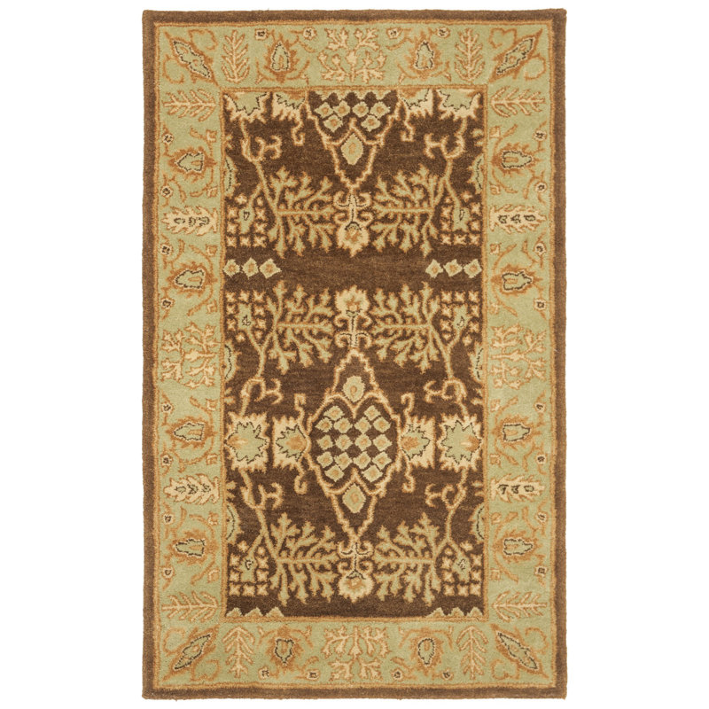 Tapis de la surface brune en laine touffeté à la main Molter, Rectangulaire 3 pi x 5 pi