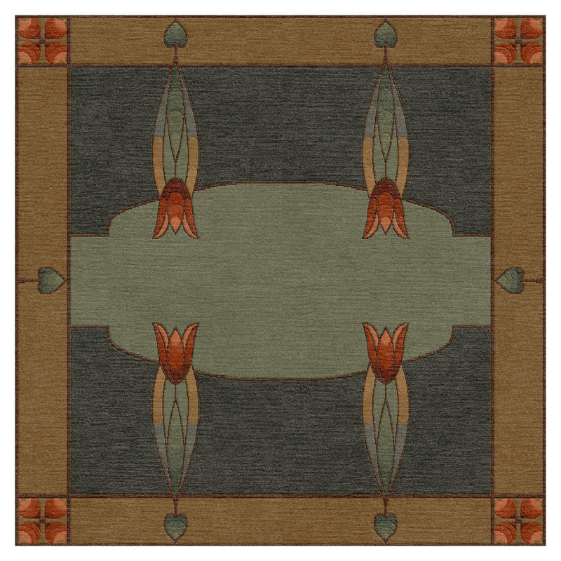 Tapis en laine noué à la main Monterey Mist, Carré 10 pi