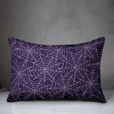  Spiderweb Pattern Purple Abstract Lumbar Pillow