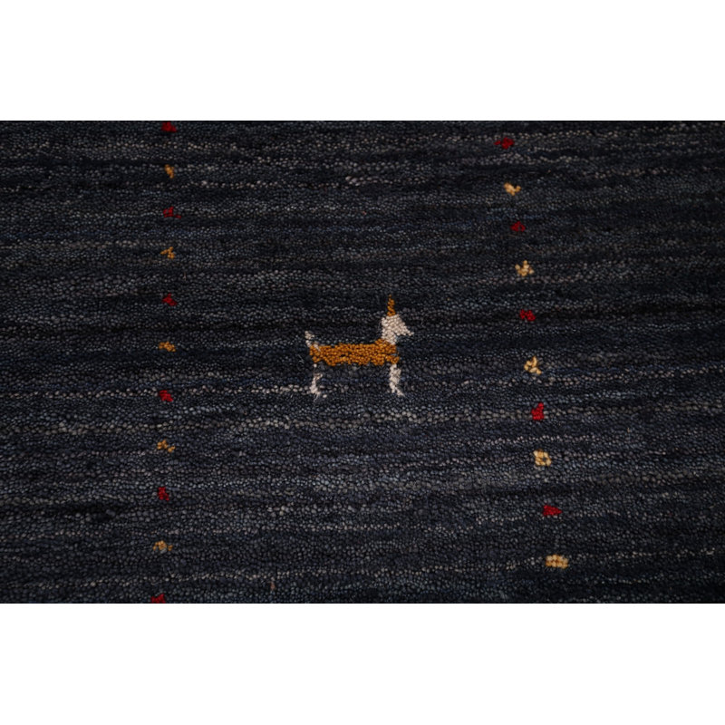 Tapis tribal bleu marine Gabbeh 8