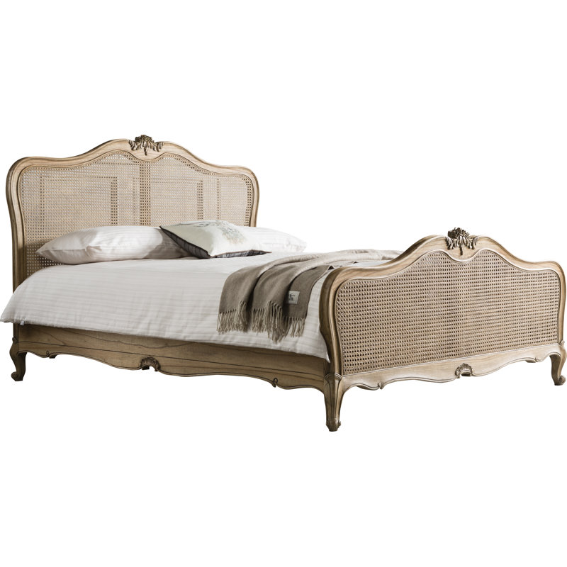 Cecilia Solid Wood Sleigh Bed, Weathered