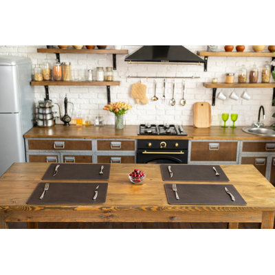 Vancel Leather Solid Colour Rectangle Placemat