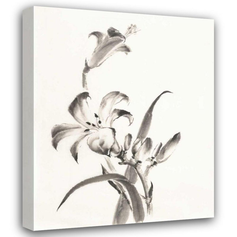«Red Barrel Studio® Paschke, Chris», reproduction d'art sur toile tendue: Sumi Daylily II, H 44 po x l 36 po
