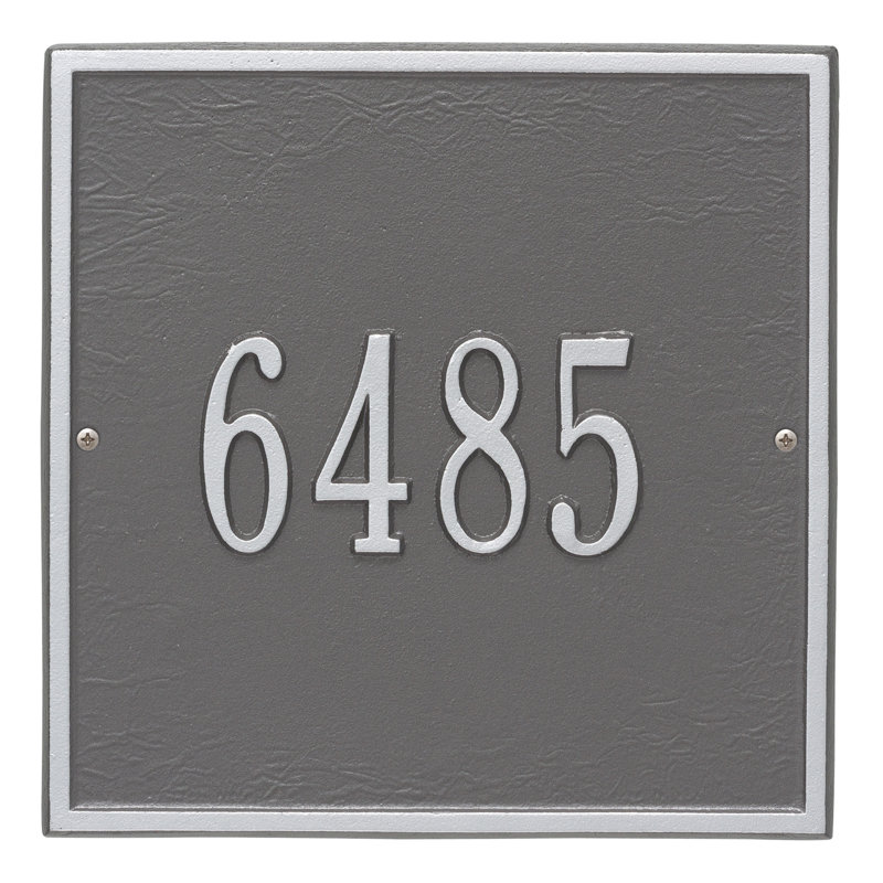 Plaque d'adresse murale 1 ligne, Étain et argenté, Oui