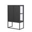 Armoire de rangement en métal à deux portes et portes cannelées noires Benvolio 41,34 pouces