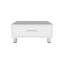 Table basse Berd White avec tiroir et pieds en métal, design compact, blanc