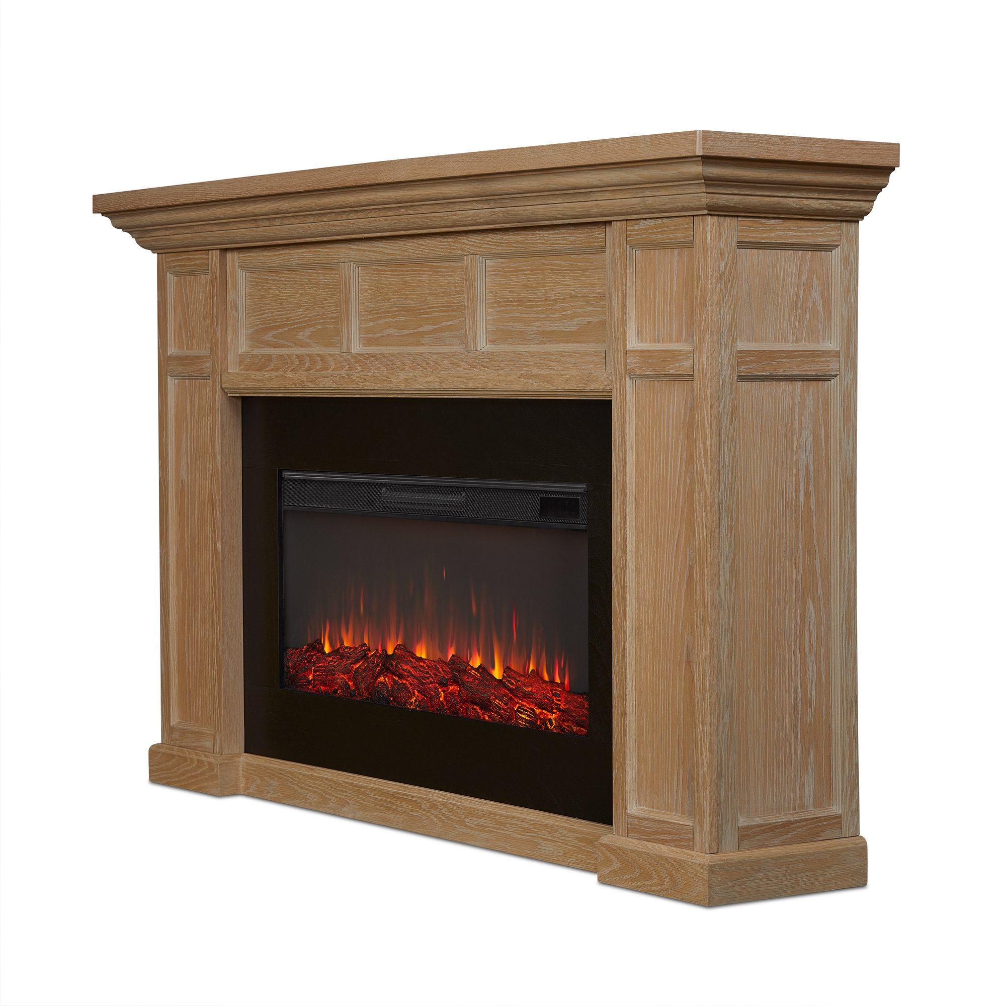 Alcott 75" Landscape Electric Fireplace by Real Flame, White Oak, Standard
