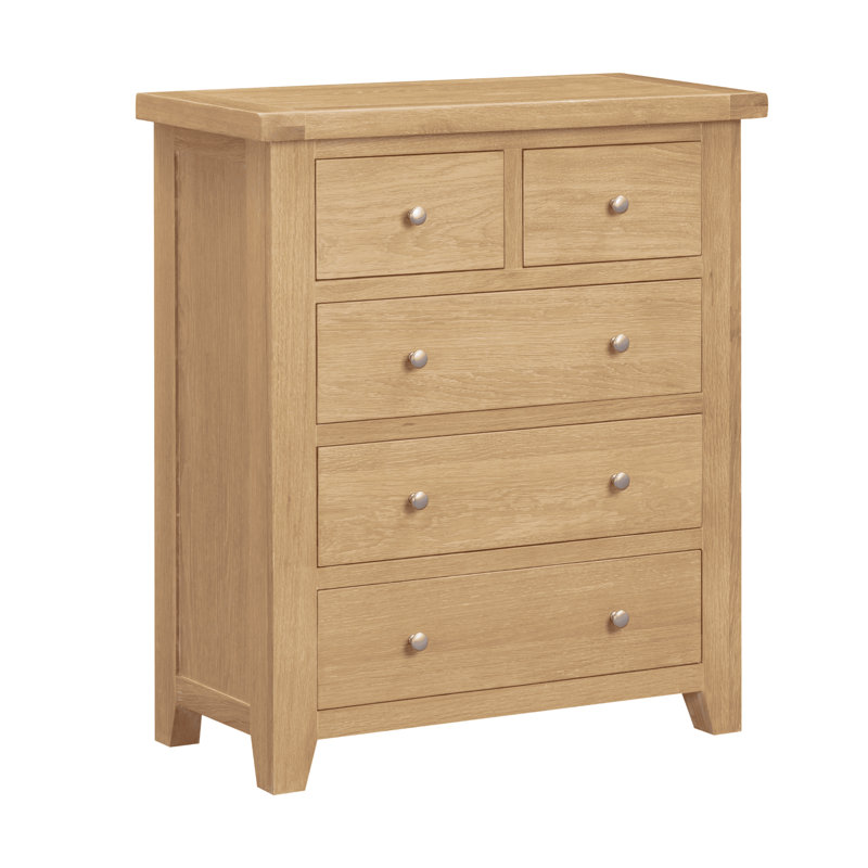 Cooksey 85cm W 5 - Drawer Chest of Drawers, Brown