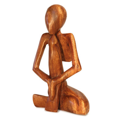 Heidamos 12 sculpture abstraite en bois fabriquée à la main à la main, art, homme priant, statue décorative de yoga, décoration décorative, cadeau sculpté à la main