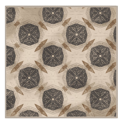 Machine Washable Roslindale Global Inspired Moroccan Rug in Beige – Beige Binding