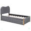 Lit plateforme simple tapissier avec pieds de support en bois et lit gigogne simple