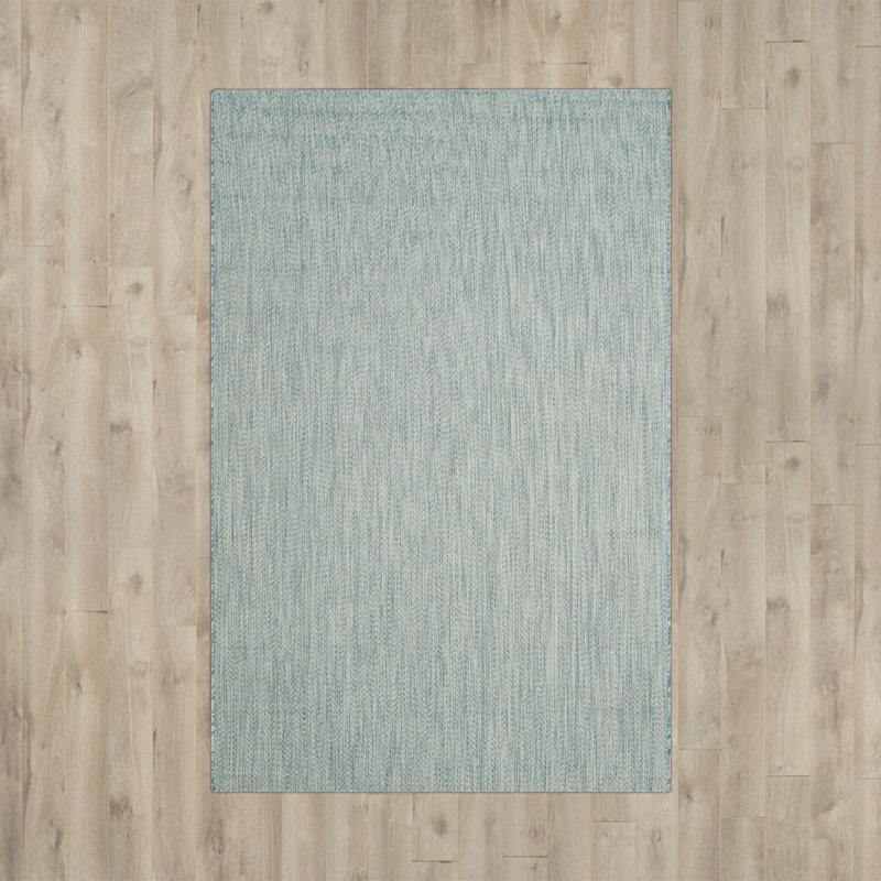 Sayeda Performance Solid Color Indoor/Outdoor Area Rug, Rectangle 9' x 12'