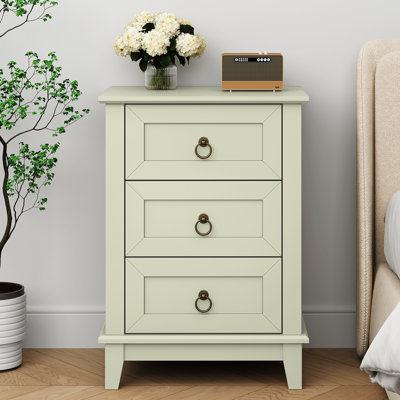 Modern 3-Drawer Wooden Nightstand