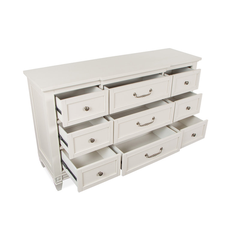 Lit tapissier à 2 panneaux avec commode Murtagh, 5 Pcs: Bed, 2 Nightstands, Dresser, Mirror, Queen