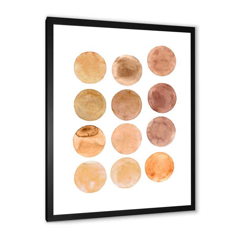 Cercle de douze nuances de brun - Impression sur toile, Cadre noir, H 32 po x l 24 po