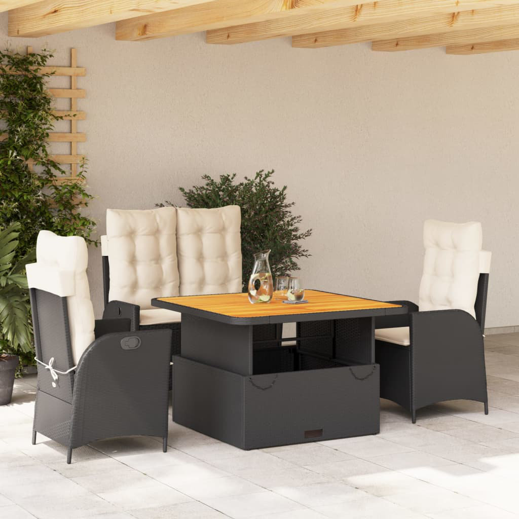 4-Sitzer Lounge-Set Algar aus Polyrattan mit Kissen