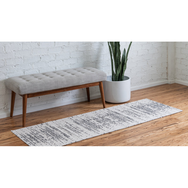 Cotton Abstract Indoor Rug, Runner 2' x 7'10"