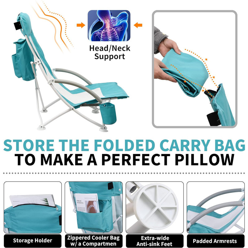 Chaise de plage pliante Sristi, Bleu