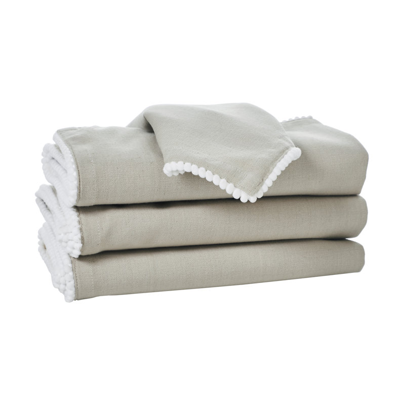 100% Cotton Solid Colour Varied Napkin, Beige & White